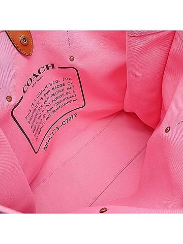 Coach Pink Canvas Tote Bag (view 2)
