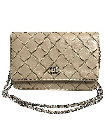 Chanel Wallet On Chain Beige Leather Wallet (view 1)