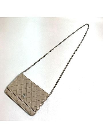 Chanel Wallet On Chain Beige Leather Wallet (view 2)