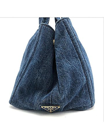 Prada Canapa Blue Denim - Jeans Tote Bag (view 2)