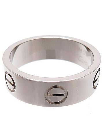 Cartier Love Silver White Gold Ring Jewelry (view 1)