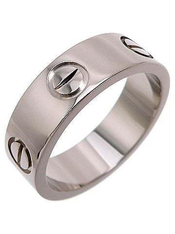 Cartier Love Silver White Gold Ring Jewelry (view 2)