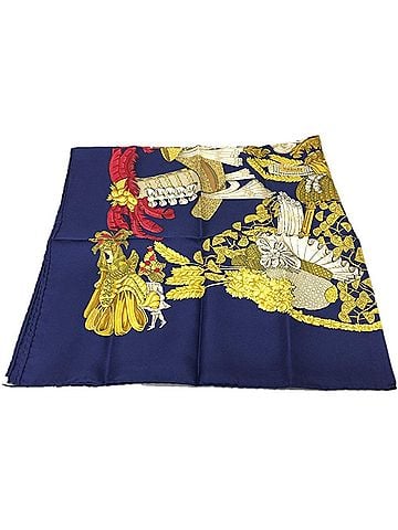 Hermès Carré 90 Blue Silk Scarf (view 1)