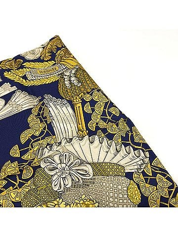 Hermès Carré 90 Blue Silk Scarf (view 2)