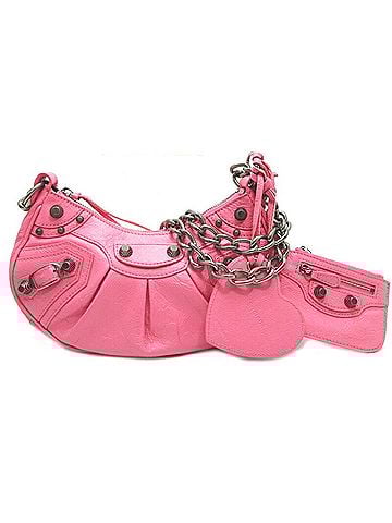Balenciaga Cagole Pink Leather Shoulder Bag (view 1)