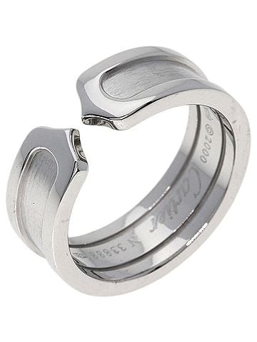 Cartier 2C C2 Silver White Gold Ring Jewelry (view 2)
