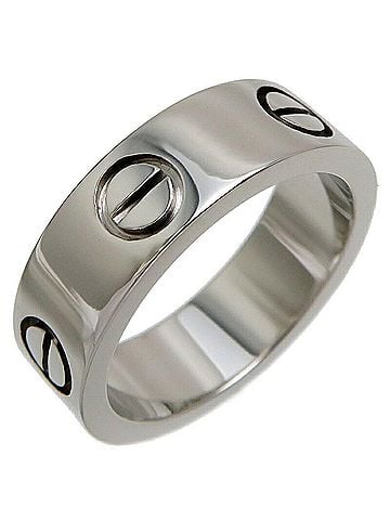 Cartier Love Silver White Gold Ring Jewelry (view 1)