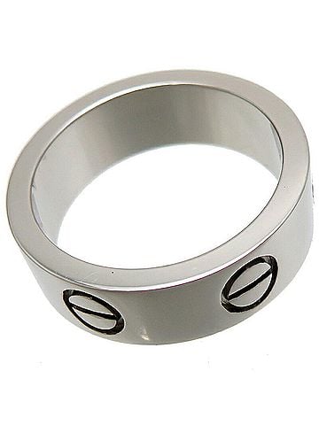 Cartier Love Silver White Gold Ring Jewelry (view 2)