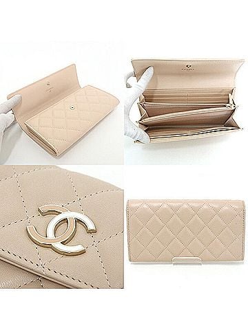 Chanel Timeless/Classique Beige Leather Wallet (view 2)