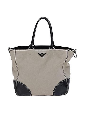 Prada Beige Canvas Tote Bag (view 1)