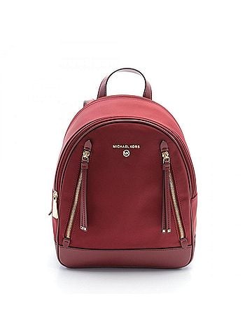 Michael Kors Brooklyn Burgundy Synthetic Backpack Bag (view 1)