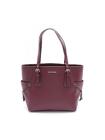 Michael Kors Voyager Burgundy Leather Tote Bag (view 1)