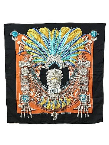 Hermès Carré 90 Black Silk Scarf (view 1)