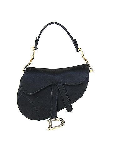 Dior Saddle Black Silk Clutch Bag (view 1)