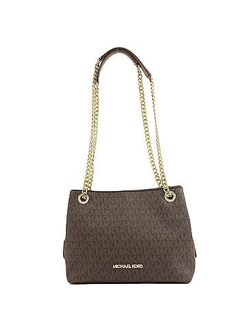 Michael Kors Jet Set Brown Canvas Tote Bag (view 1)
