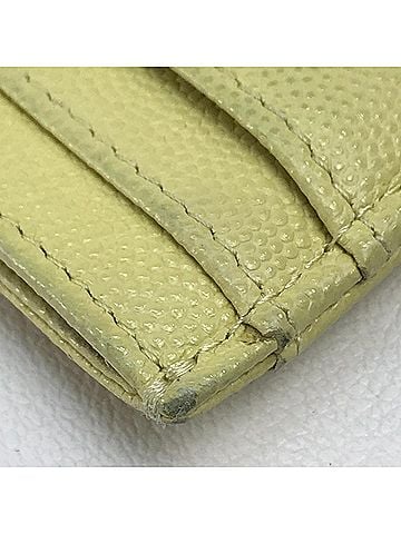 Chanel Logo Cc Yellow Leather Wallet (view 2)