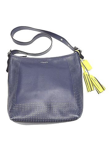 Coach Navy Leather Shoulder Bag (view 1)