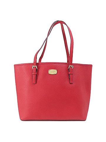 Michael Kors Jet Set Red Leather Tote Bag (view 1)