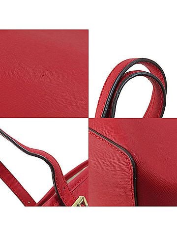 Michael Kors Jet Set Red Leather Tote Bag (view 2)