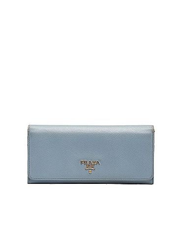 Prada Saffiano Blue Leather Wallet (view 1)
