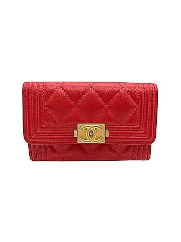 Chanel Boy Red Leather Wallet (view 1)
