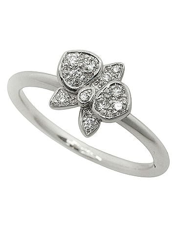 Cartier Caresse D'orchidées Silver White Gold Ring Jewelry (view 1)