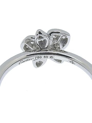 Cartier Caresse D'orchidées Silver White Gold Ring Jewelry (view 2)