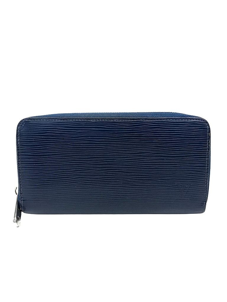 Louis Vuitton 100% Leather Solid Blue Zippy Wallet Navy Leather Wallet One size - photo 1