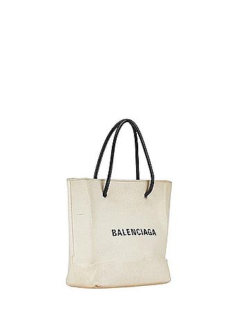 Balenciaga Cabas White Leather Tote Bag (view 2)