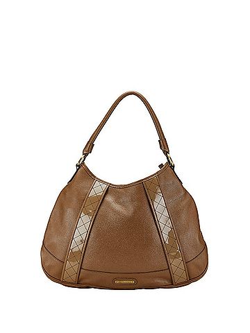 Burberry Nova Check Beige Leather Tote Bag (view 1)