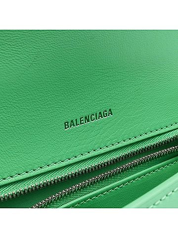 Balenciaga Hourglass Green Leather Handbag (view 2)