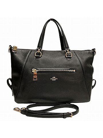 Coach Prairie Satchel Black Leather Shoulder Bag (view 1)