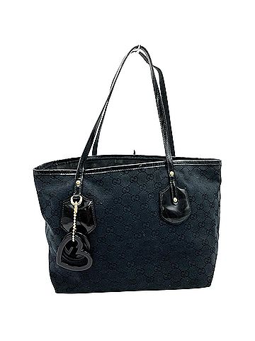 Gucci Jackie Black Canvas Tote Bag (view 1)