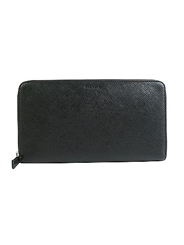 Prada Saffiano Black Leather Wallet (view 1)