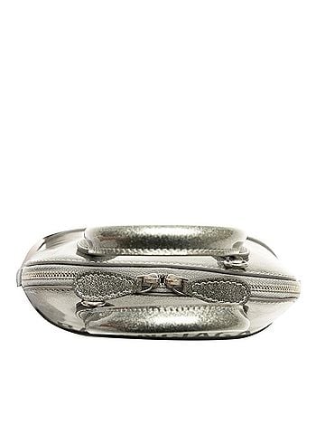 Balenciaga Ville Silver Leather Handbag (view 2)
