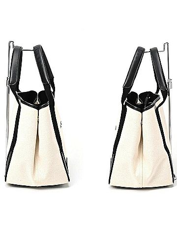 Balenciaga Navy Cabas White Canvas Tote Bag (view 2)