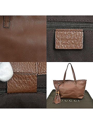 Gucci Bamboo Brown Leather Tote Bag (view 2)