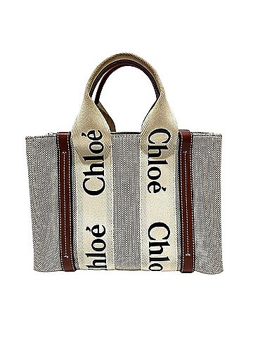 Chloé Woody Beige Canvas Handbag (view 1)
