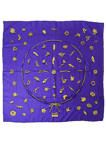 Hermès Carré 90 Purple Silk Scarf (view 1)