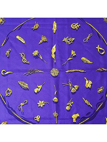 Hermès Carré 90 Purple Silk Scarf (view 2)