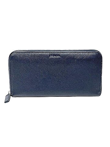 Prada Saffiano Navy Leather Wallet (view 1)