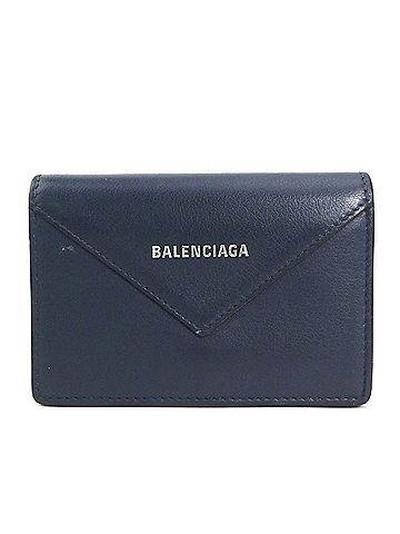 Balenciaga Papier Navy Leather Wallet (view 1)