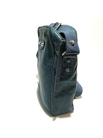 Balenciaga Bb Reporter Blue Leather Shopper Bag (view 2)