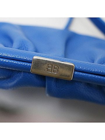 Balenciaga Blue Leather Clutch Bag (view 2)