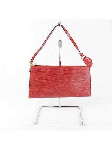 Louis Vuitton Pochette Accessoire Red Leather Clutch Bag (view 1)