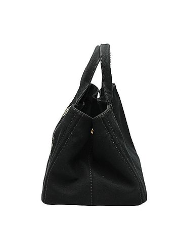 Prada Canapa Black Canvas Tote Bag (view 2)