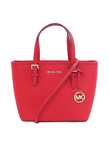 Michael Kors Jet Set Red Leather Tote Bag (view 1)