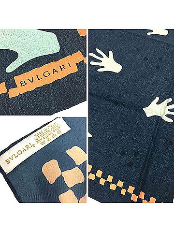 Bvlgari Navy Silk Scarf (view 2)