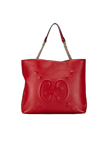 Gucci Jackie Red Leather Tote Bag (view 1)