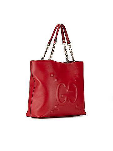 Gucci Jackie Red Leather Tote Bag (view 2)